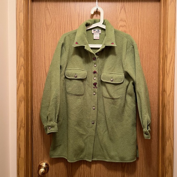 Vintage green apple fleece shacket - Picture 1 of 6